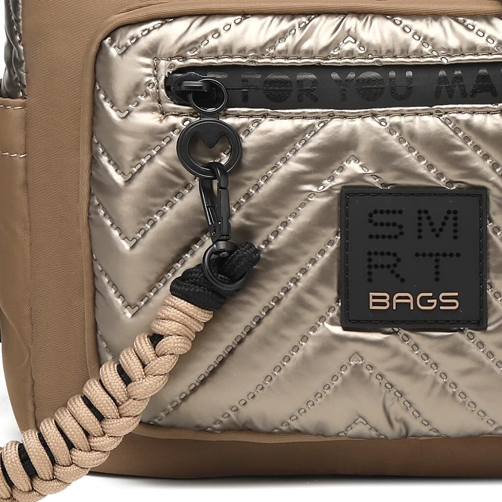 Smart Bags Parlak Kumaş Çapraz Askılı Kadın Postacı Çantası 3251 Taba