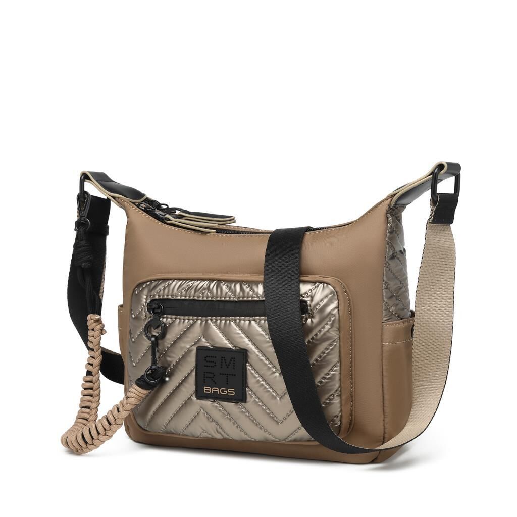 Smart Bags Parlak Kumaş Çapraz Askılı Kadın Postacı Çantası 3251 Taba