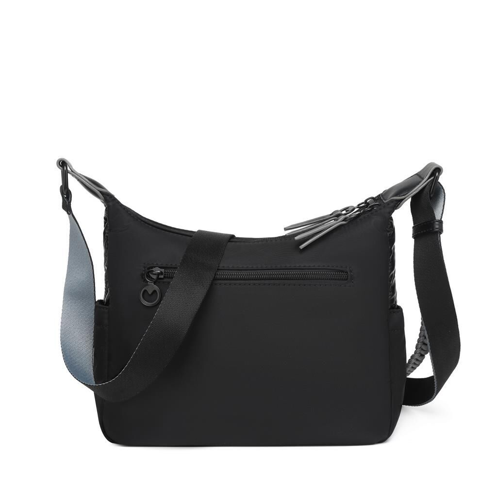 Smart Bags Parlak Kumaş Çapraz Askılı Kadın Postacı Çantası 3251 Siyah/Gri