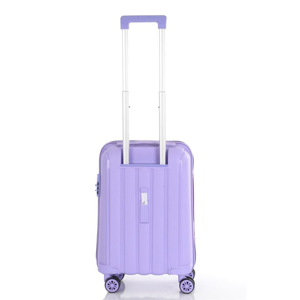 MÇS Bavul Büyük ve Kabin 2li Set Kırılmaz Silikon Valiz V305 Lila