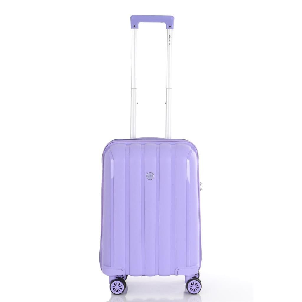 MÇS Bavul Büyük ve Kabin 2li Set Kırılmaz Silikon Valiz V305 Lila