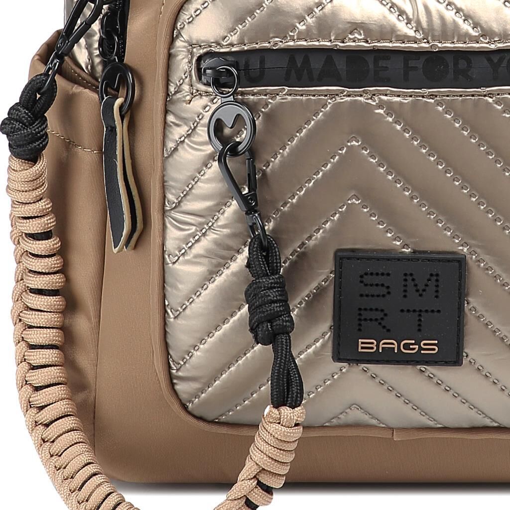 Smart Bags Parlak Kumaş Küçük Boy Askılı Kadın Sırt Çantası 3252 Taba