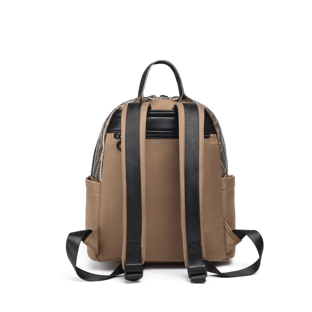 Smart Bags Parlak Kumaş Küçük Boy Askılı Kadın Sırt Çantası 3252 Taba