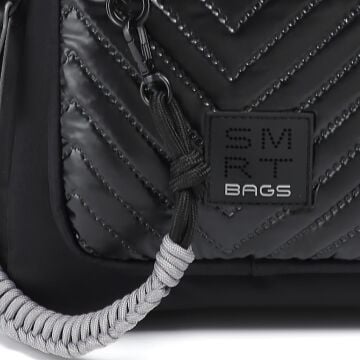 Smart Bags Parlak Kumaş Küçük Boy Askılı Kadın Sırt Çantası 3252 Siyah/Gri