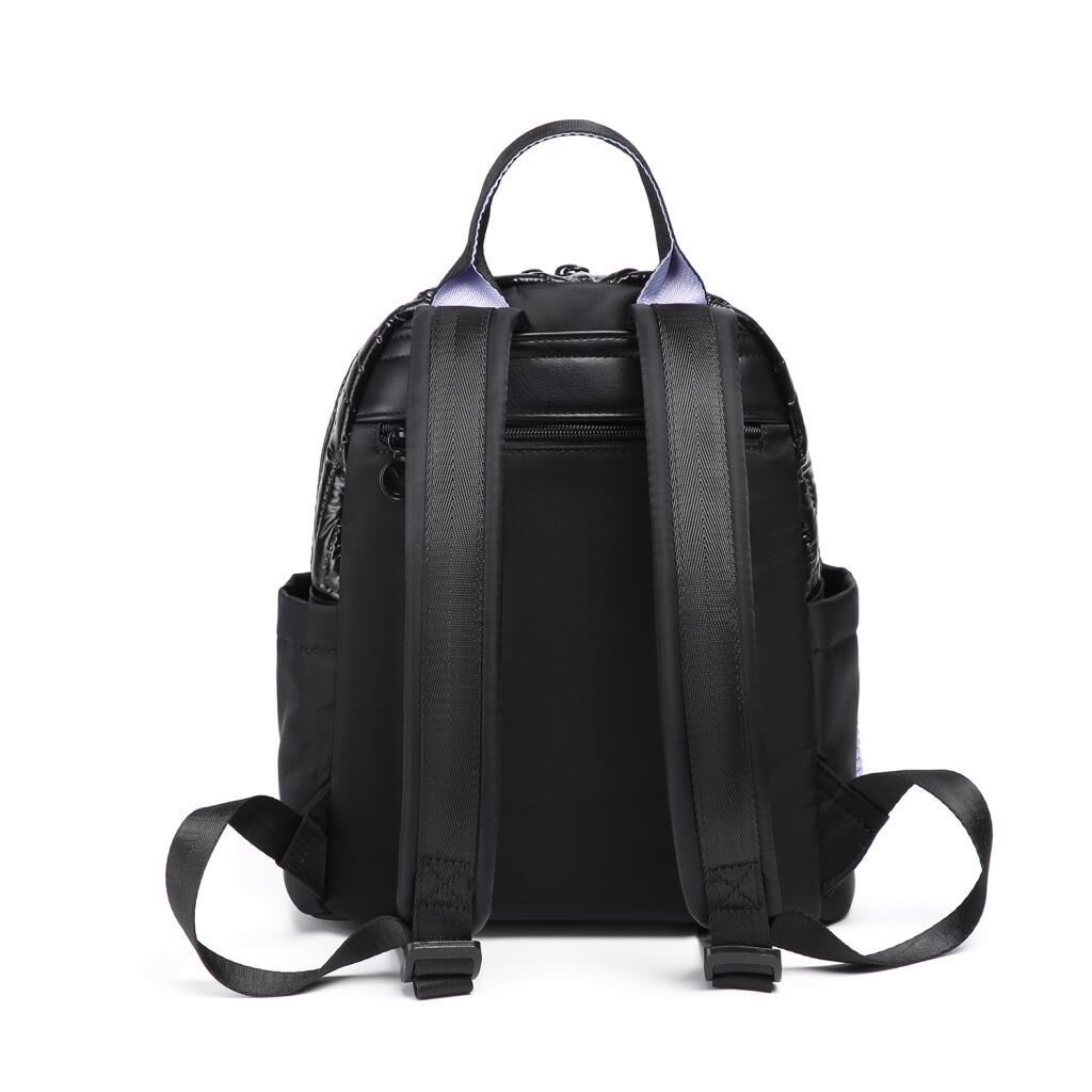 Smart Bags Parlak Kumaş Küçük Boy Askılı Kadın Sırt Çantası 3252 Siyah/Lila