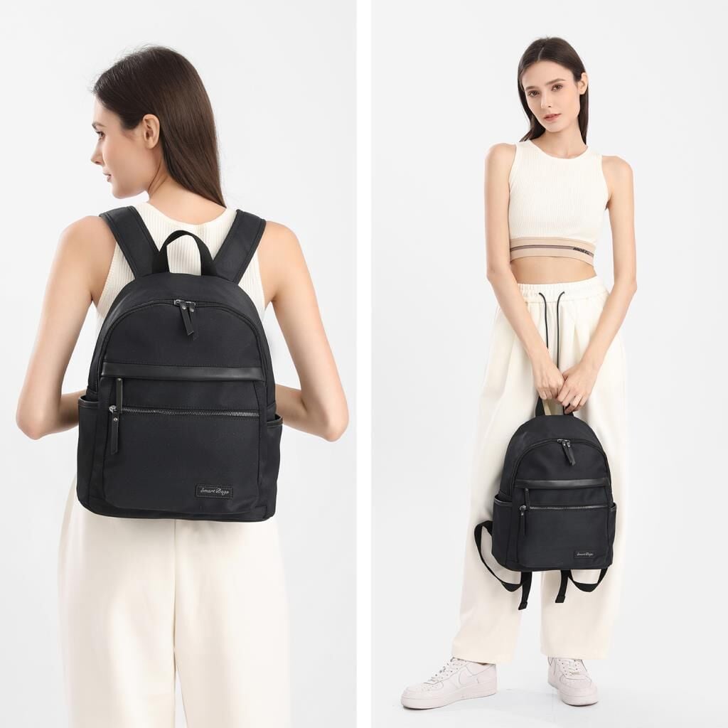 Smart Bags Twill Dimi Kumaş Kadın Sırt Çantası 3332 Siyah