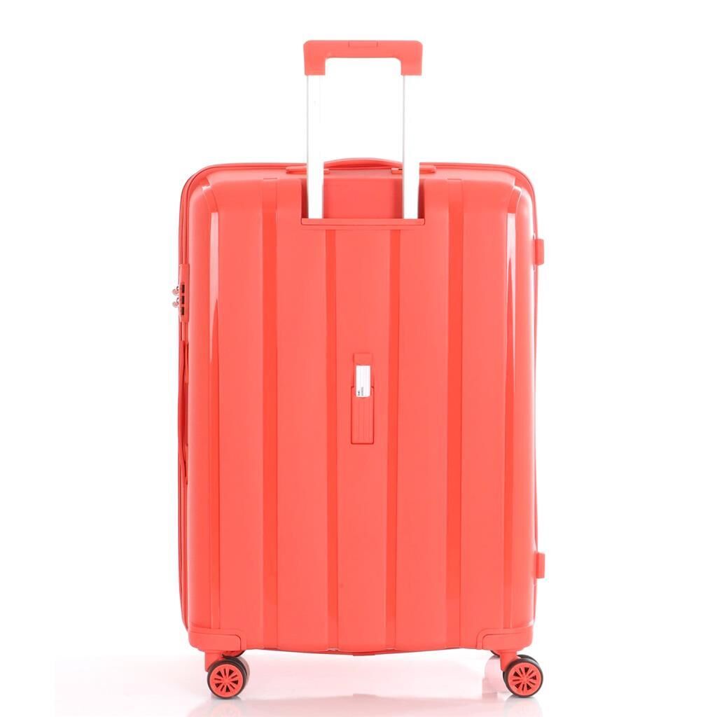 MÇS Bavul Büyük ve Kabin 2li Set Kırılmaz Silikon Valiz V305 Mercan