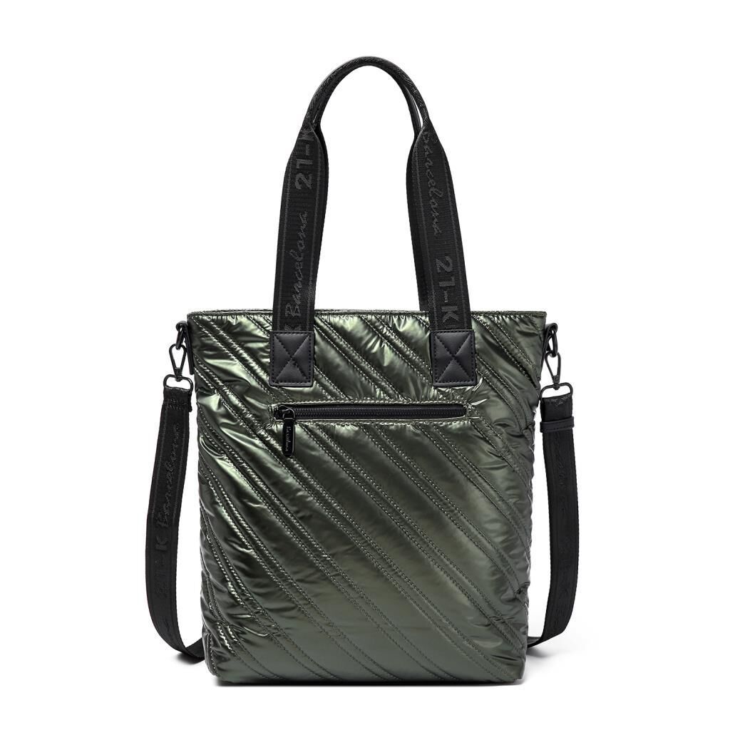 21K Barcelona Parlak Kumaş Askılı Kadın Omuz Çantası 3253 Yeşil