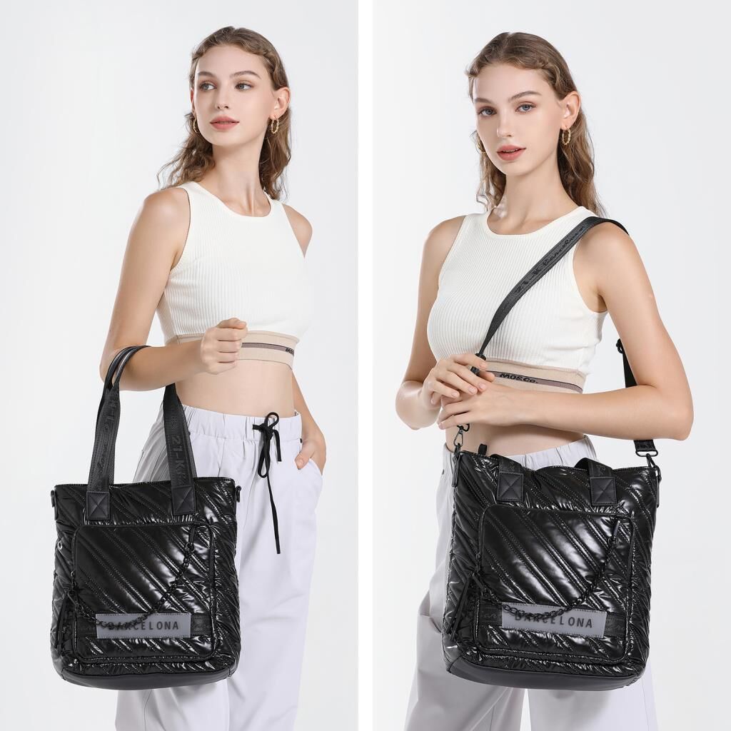 21K Barcelona Parlak Kumaş Askılı Kadın Omuz Çantası 3253 Yeşil