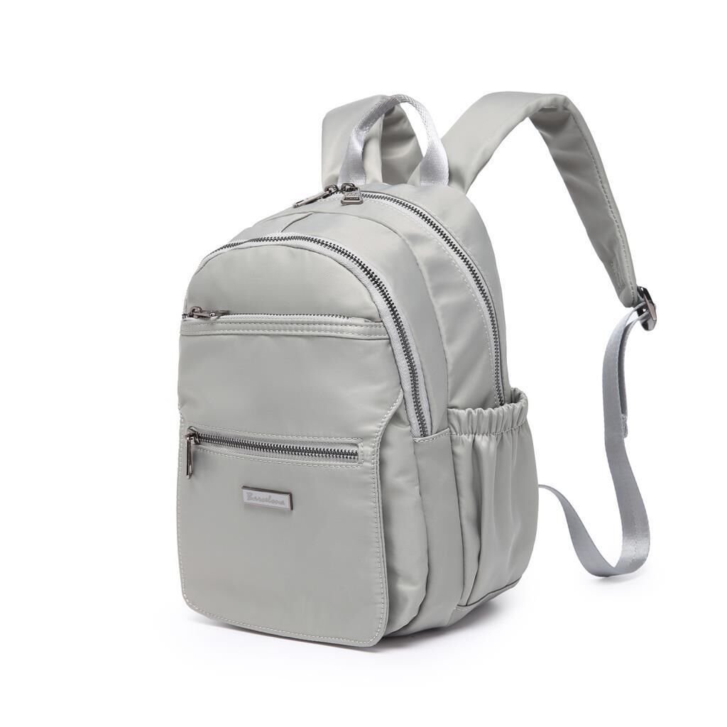 Saten Kumaş Kadın Sırt Çantası Barcelona 2139 Açık Gri