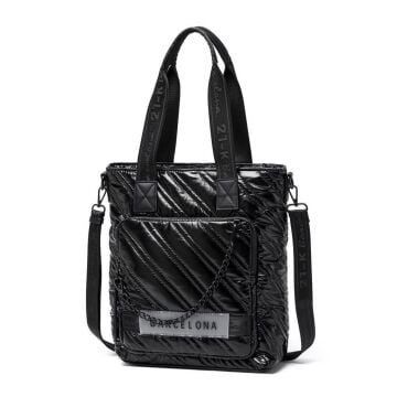 21K Barcelona Parlak Kumaş Askılı Kadın Omuz Çantası 3253 Gri