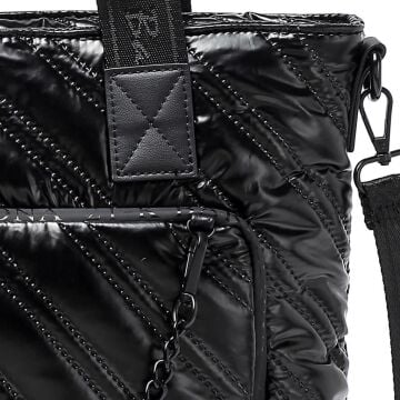 21K Barcelona Parlak Kumaş Askılı Kadın Omuz Çantası 3253 Gri