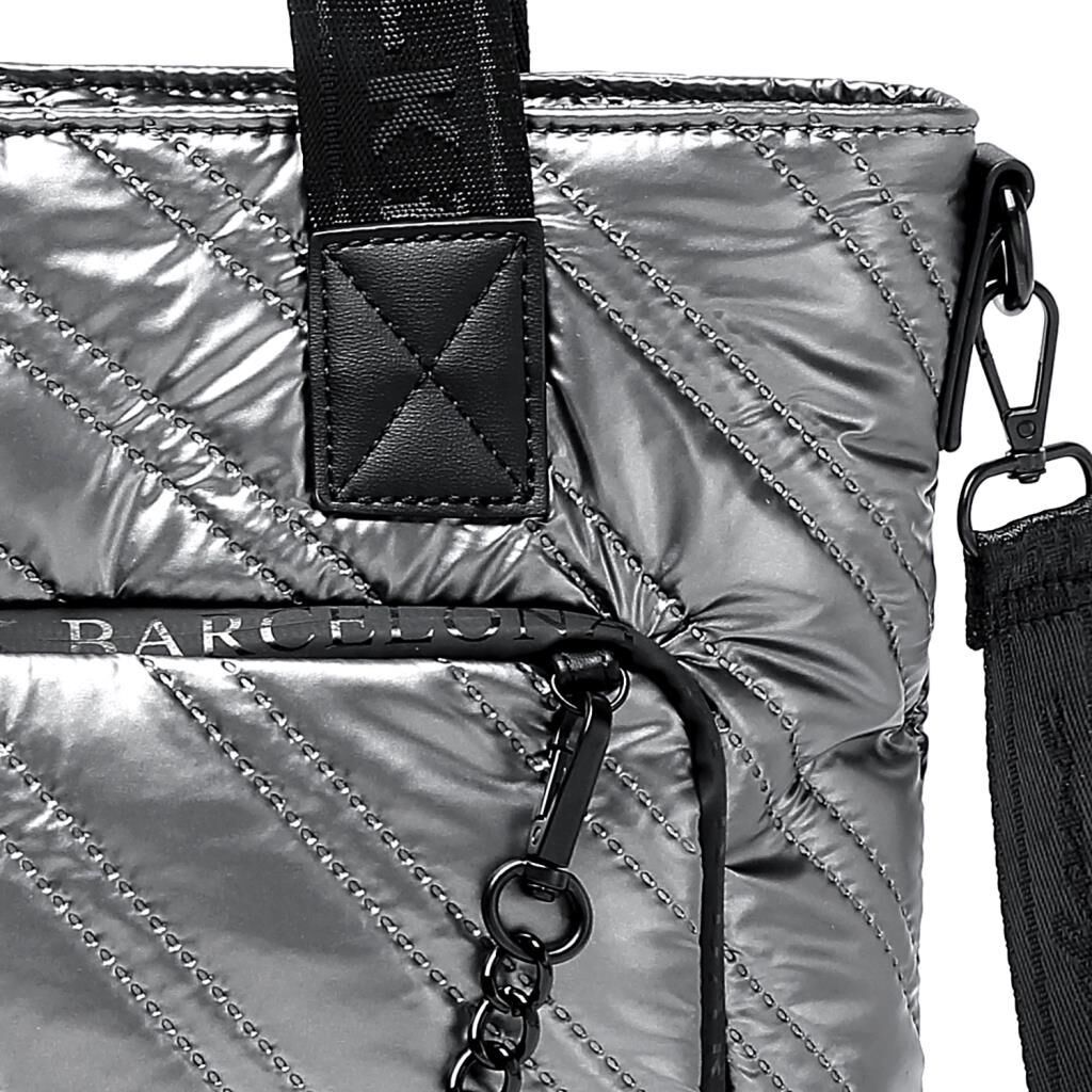 21K Barcelona Parlak Kumaş Askılı Kadın Omuz Çantası 3253 Siyah