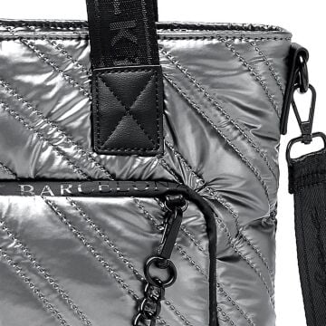 21K Barcelona Parlak Kumaş Askılı Kadın Omuz Çantası 3253 Siyah