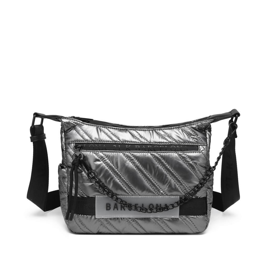 21K Barcelona Parlak Kumaş Askılı Kadın Postacı Çantası 3254