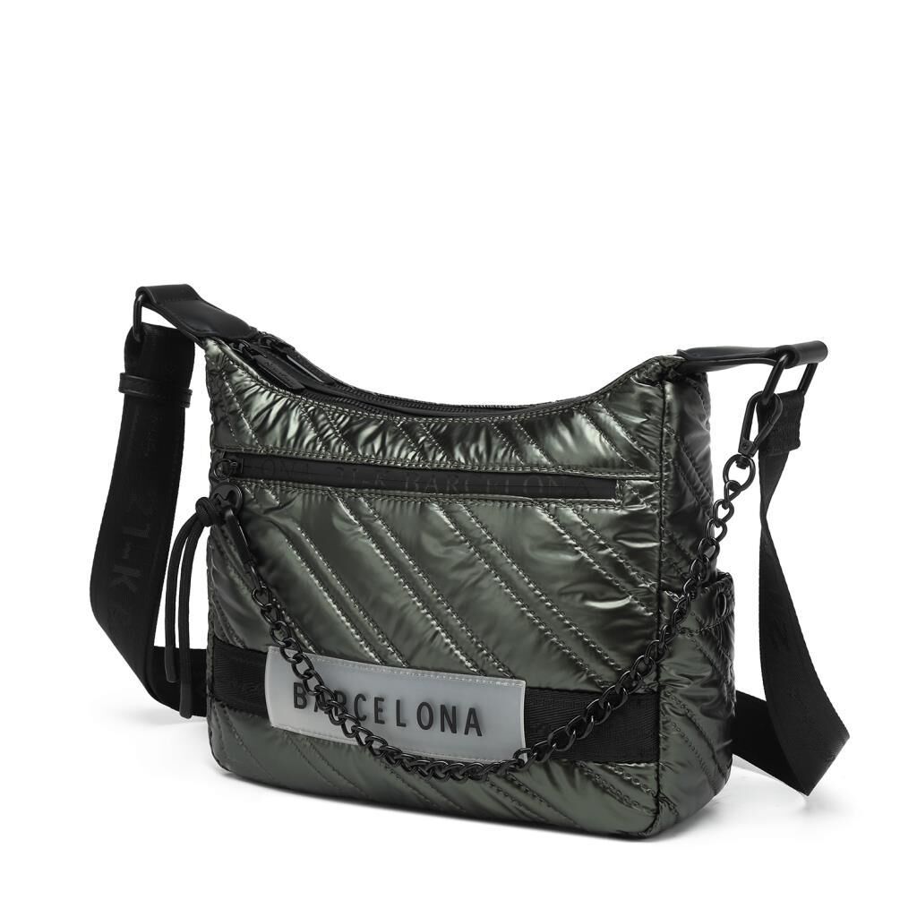 21K Barcelona Parlak Kumaş Askılı Kadın Postacı Çantası 3254 Yeşil