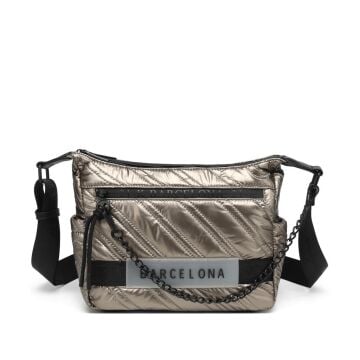 21K Barcelona Parlak Kumaş Askılı Kadın Postacı Çantası 3254 Taba