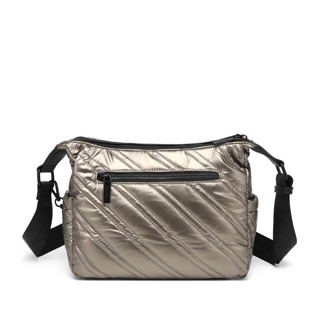 21K Barcelona Parlak Kumaş Askılı Kadın Postacı Çantası 3254 Taba