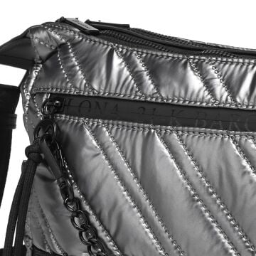 21K Barcelona Parlak Kumaş Askılı Kadın Postacı Çantası 3254 Gri