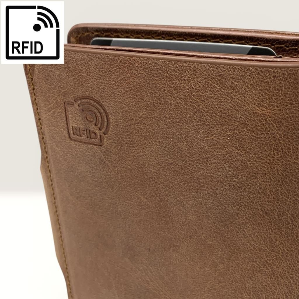 Grande Hakiki Deri Mekanizmalı Mandallı Kartlık Cüzdan RFID Fındık