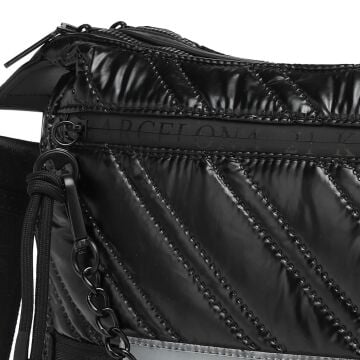 21K Barcelona Parlak Kumaş Askılı Kadın Postacı Çantası 3254 Siyah