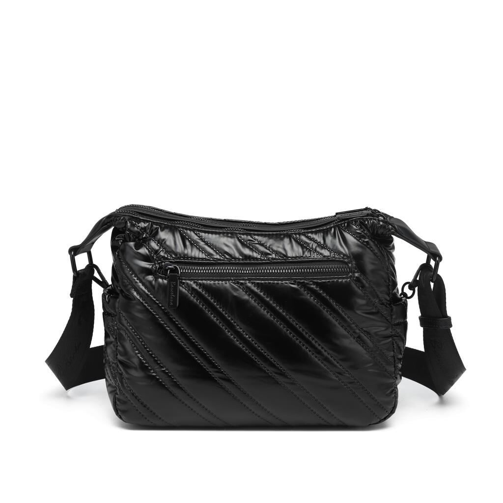 21K Barcelona Parlak Kumaş Askılı Kadın Postacı Çantası 3254 Siyah