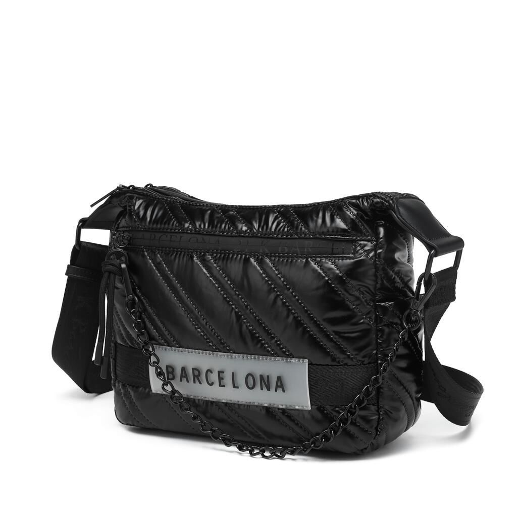 21K Barcelona Parlak Kumaş Askılı Kadın Postacı Çantası 3254 Siyah