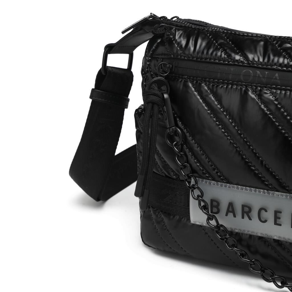 21K Barcelona Parlak Kumaş Askılı Kadın Postacı Çantası 3254 Siyah