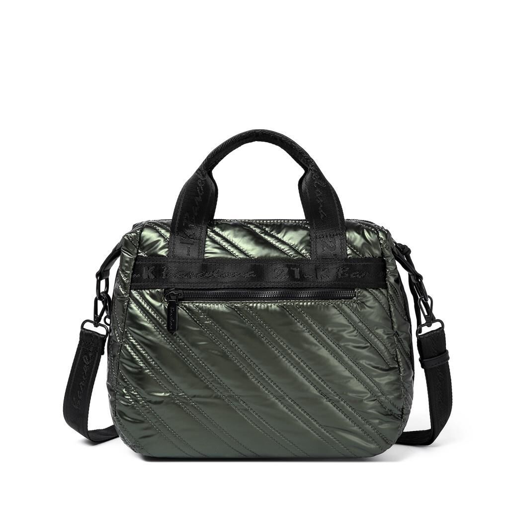 21K Barcelona Parlak Kumaş Elden Tutmalı Kadın Omuz Çantası 3255 Yeşil