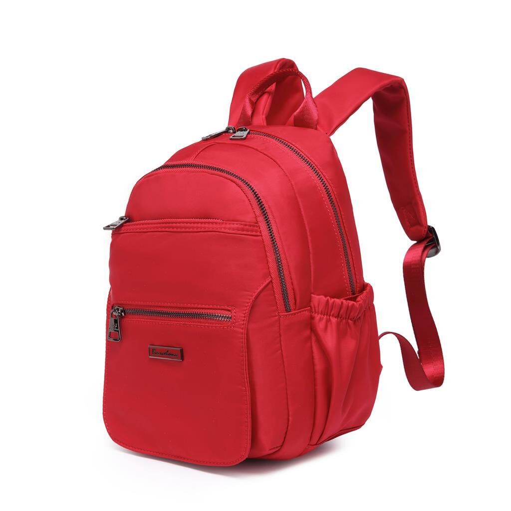 Saten Kumaş Kadın Sırt Çantası Barcelona 2139 Kırmızı
