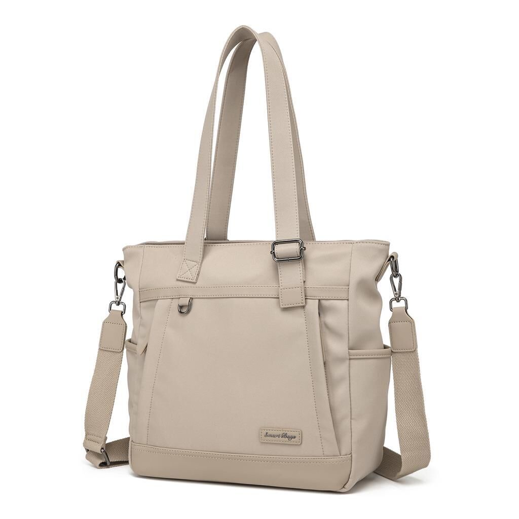 Smart Bags Twill Dimi Kumaş Kadın Omuz Çantası 3331 Bej