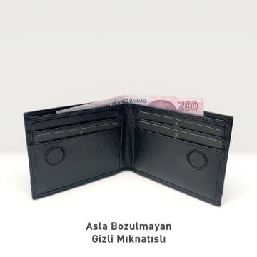 Grande Hakiki Deri Erkek Cüzdanı Siyah