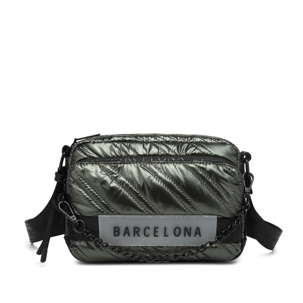 21K Barcelona Parlak Kumaş Askılı Kadın Postacı Çantası 3256 Yeşil