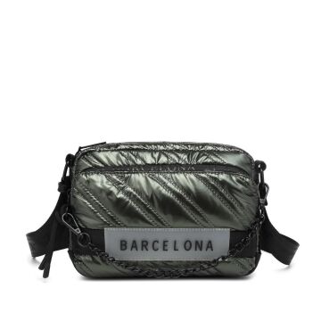 21K Barcelona Parlak Kumaş Askılı Kadın Postacı Çantası 3256 Yeşil