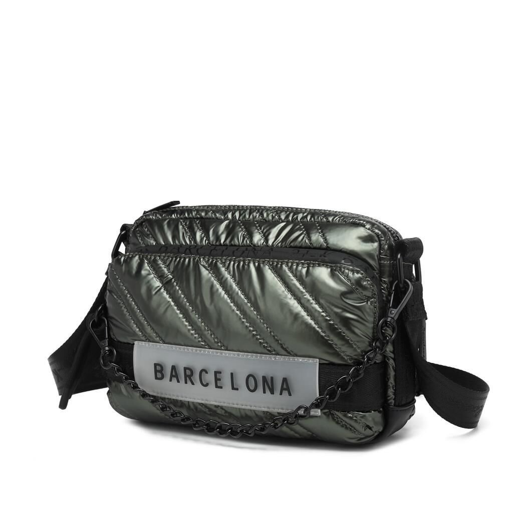 21K Barcelona Parlak Kumaş Askılı Kadın Postacı Çantası 3256 Yeşil