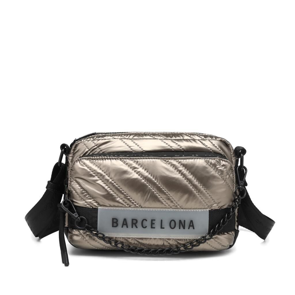 21K Barcelona Parlak Kumaş Askılı Kadın Postacı Çantası 3256 Taba