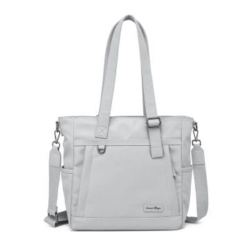 Smart Bags Twill Dimi Kumaş Kadın Omuz Çantası 3331 Gri