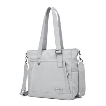 Smart Bags Twill Dimi Kumaş Kadın Omuz Çantası 3331 Gri