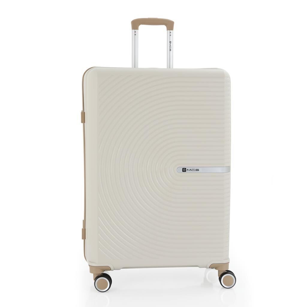 MÇS 3lü Set Kırılmaz Silikon Seyahat Valizi Bavulu V374 Kemik/Şampanya