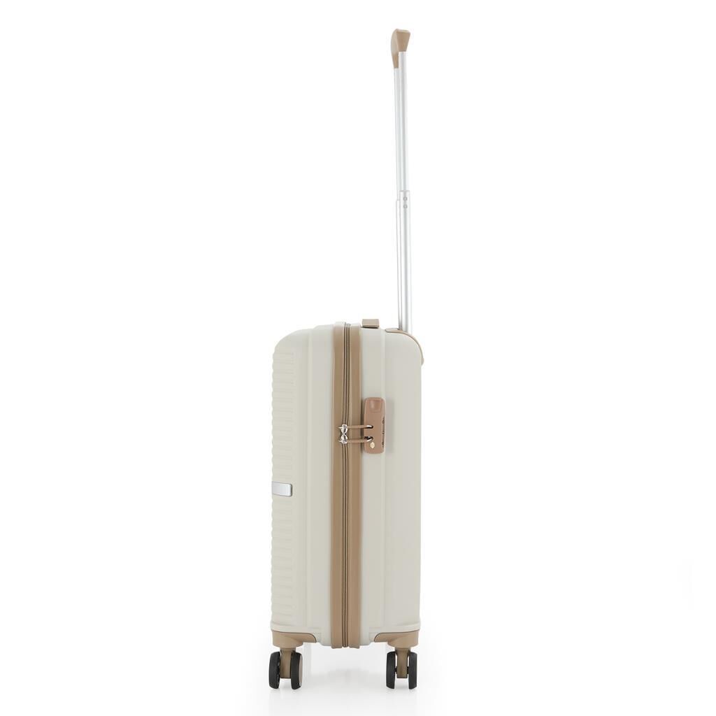 MÇS 3lü Set Kırılmaz Silikon Seyahat Valizi Bavulu V374 Kemik/Şampanya