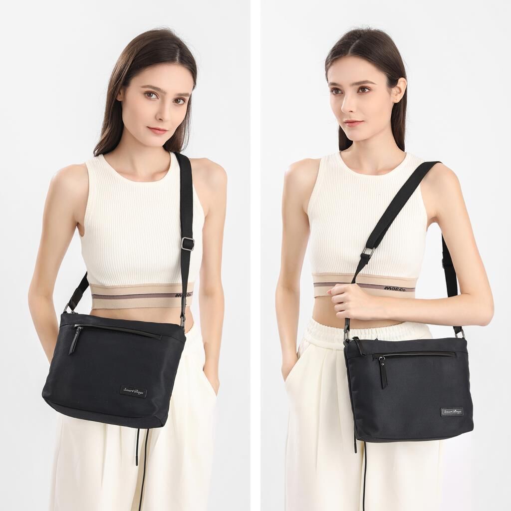 Smart Bags Twill Dimi Kumaş Postacı Kadın Çantası 3330 Siyah