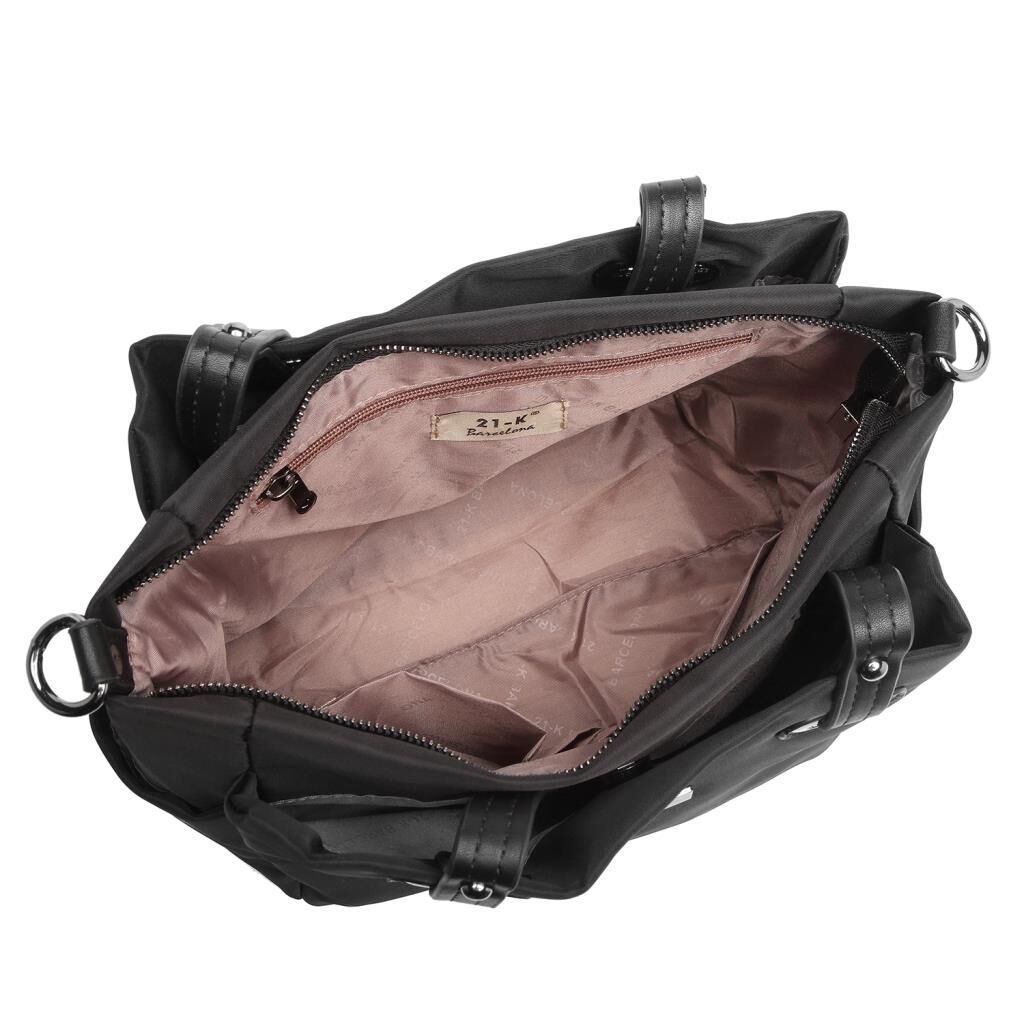 Saten Kumaş Omuz Kadın Çantası Barcelona 2122 01 Siyah