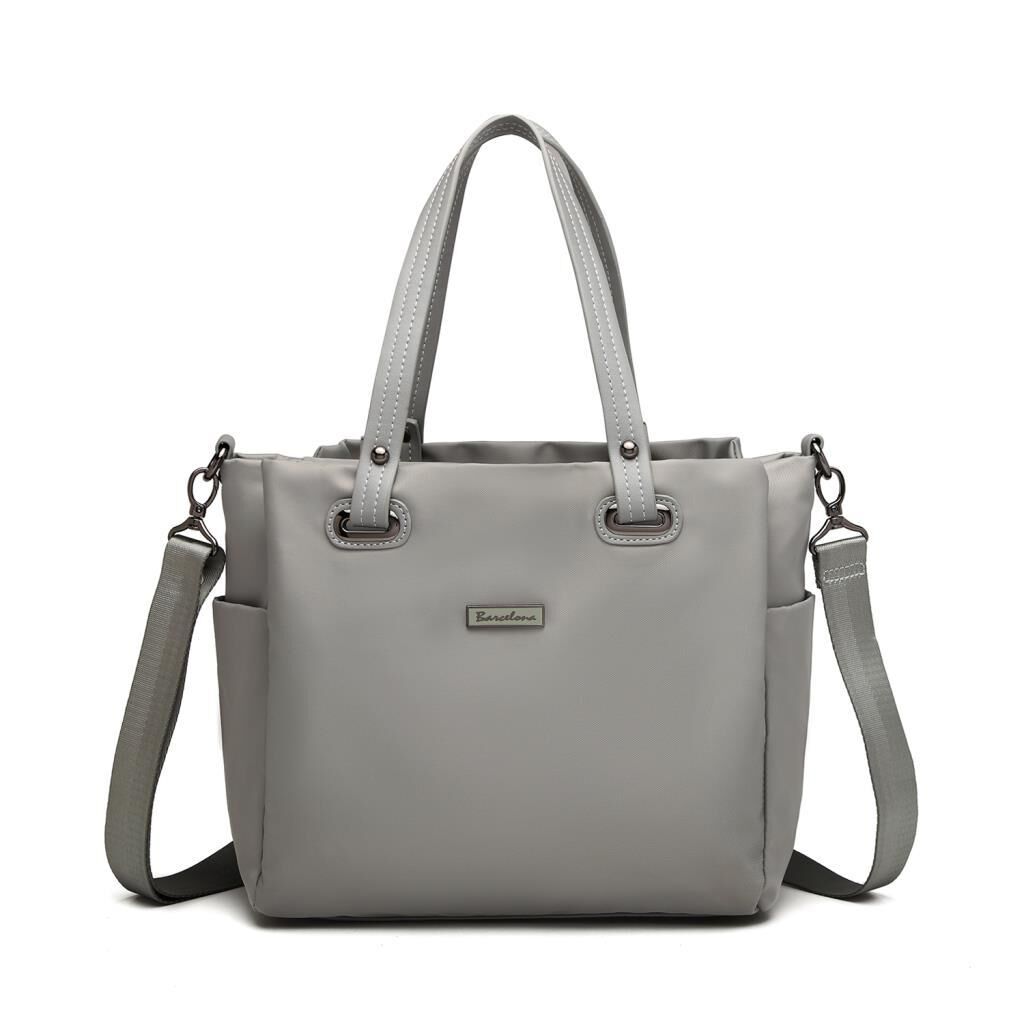 Saten Kumaş Omuz Kadın Çantası Barcelona 2122 Açık Gri