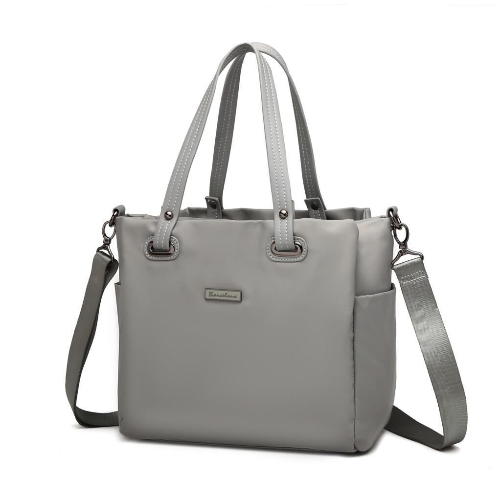 Saten Kumaş Omuz Kadın Çantası Barcelona 2122 Açık Gri