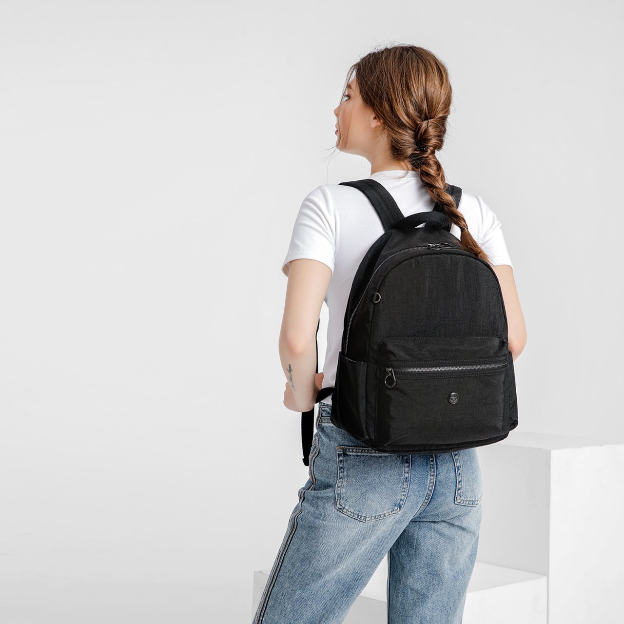 Nano Metalik Kumaş Kadın Sırt Çantası Smart Bags 3086