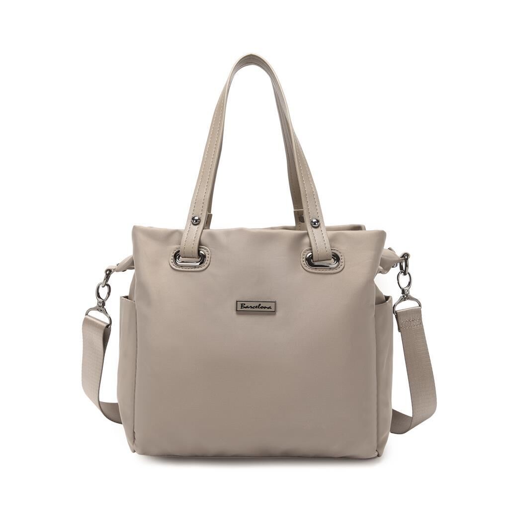 Saten Kumaş Omuz Kadın Çantası Barcelona 2122 Vizon