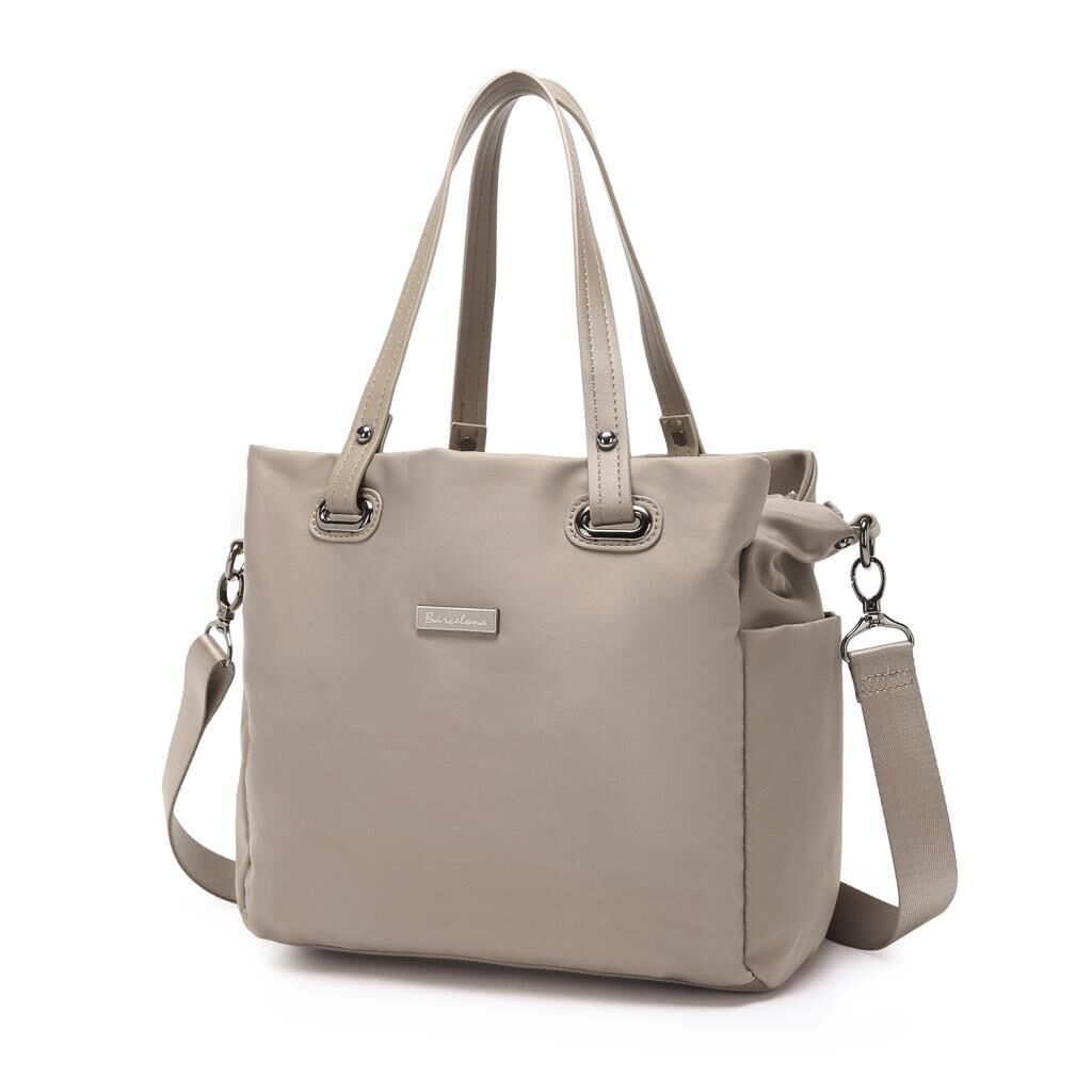 Saten Kumaş Omuz Kadın Çantası Barcelona 2122 Vizon