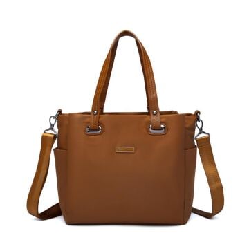 Saten Kumaş Omuz Kadın Çantası Barcelona 2122 Camel