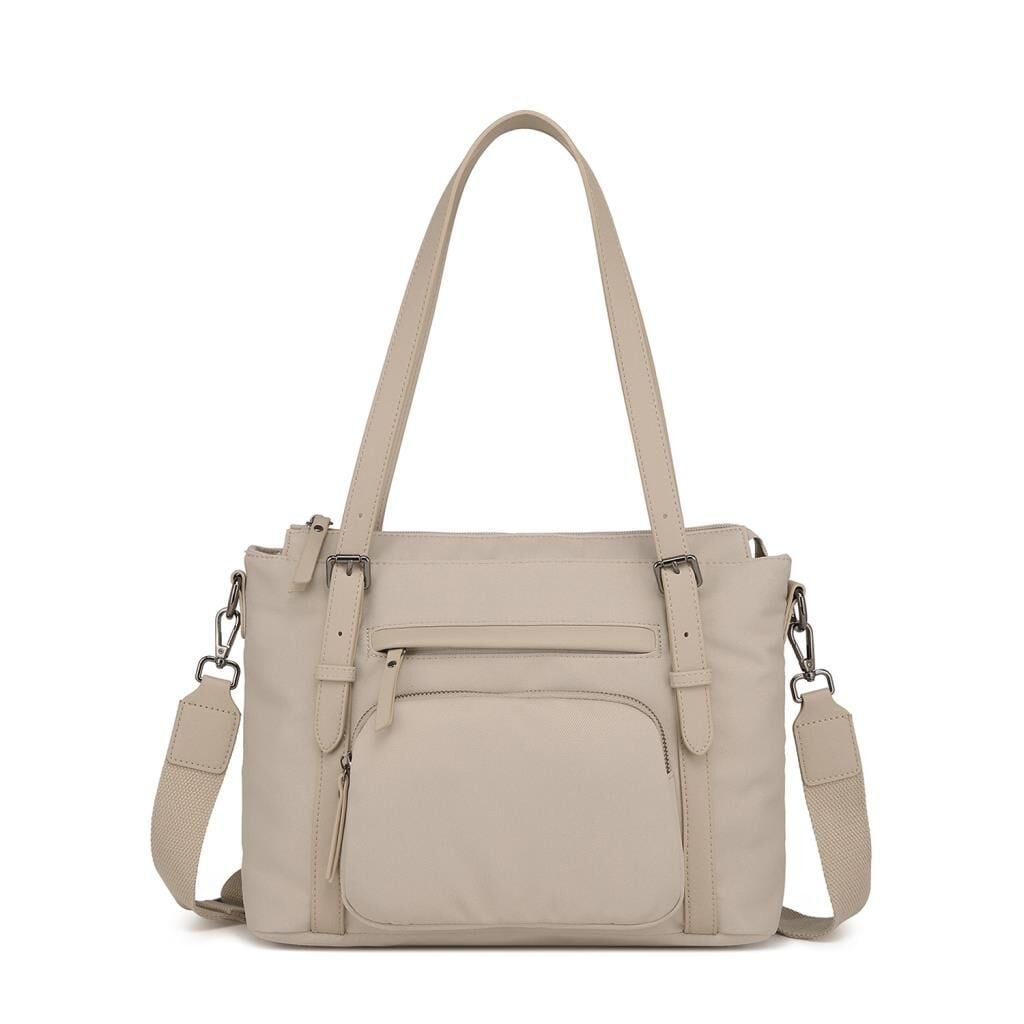 Smart Bags Twill Dimi Kumaş Kadın Omuz Çantası 3329 Bej