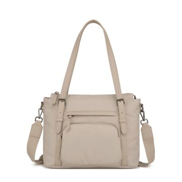 Smart Bags Twill Dimi Kumaş Kadın Omuz Çantası 3329 Bej